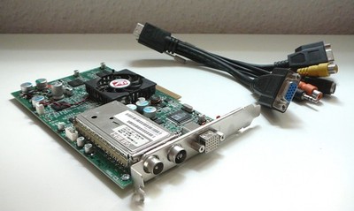 RETRO Grafikkarte AGP ATI ALL IN WONDER Radeon 9600 128MB XP mit Adapter