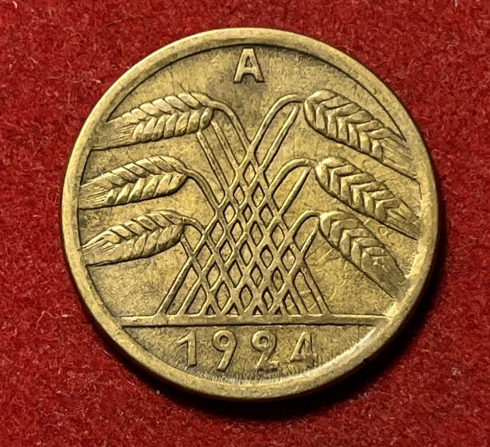 Germany 50 Rentenpfennig 1924 A Aluminum-Bronze Coin KM#34 T9026 - Image 2 of 2