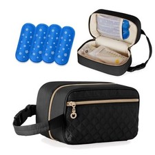 Breastmilk Cooler Bag with 4 Ice Packs -Breastmilk L9" X W4.5" X H5" Black
