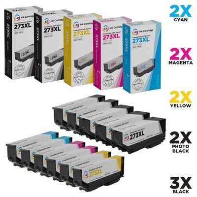 LD Replacement for Epson 273XL Set of 11 HY Ink Cartridges 3BK, 2C, 2M, 2Y, 2PBK