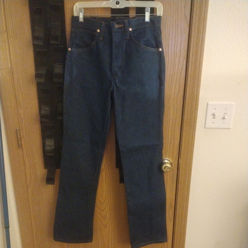 Wrangler Cowboy Cut Men’s Slim Fit Straight Leg Dark Blue Denim Jeans 28x32 