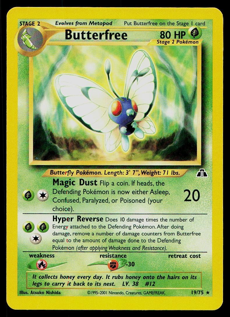 Pokemon Card Neo Discovery Butterfree 19/75 Rare