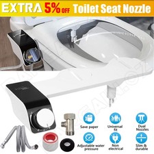 Hygiene Toilet Bidet Water Wash Clean Unisex Seat Attachment Sprayer Dual Nozzle