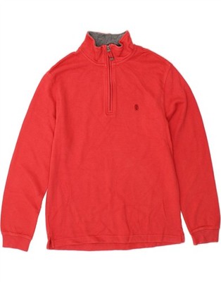 IZOD Herren Zip Neck Sweatshirt Pullover Medium Rot Baumwolle AY03