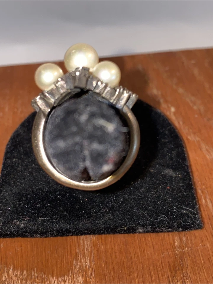 ELEGANTE ANILLO PERLA MAJORICA CRUZ TALLA 6.5 Foto 3 de 4