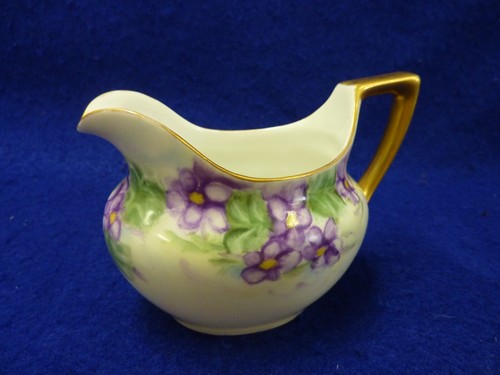 VINTAGE R S DEUTSCHLAND PORZELLAN PORZELLAN BLUMEN KLEINE CREMEKRUG VIOLETT GOLD - Bild 10 von 10
