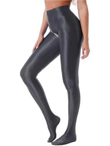 Collant donna alto elasticizzato lucido olio collant traslucido calza sexy scintillante - Foto 93 di 117