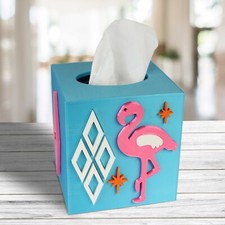 Atomic Flamingo Diamond Starbursts Style Tissue Box Cover MCM Midcentury Modern