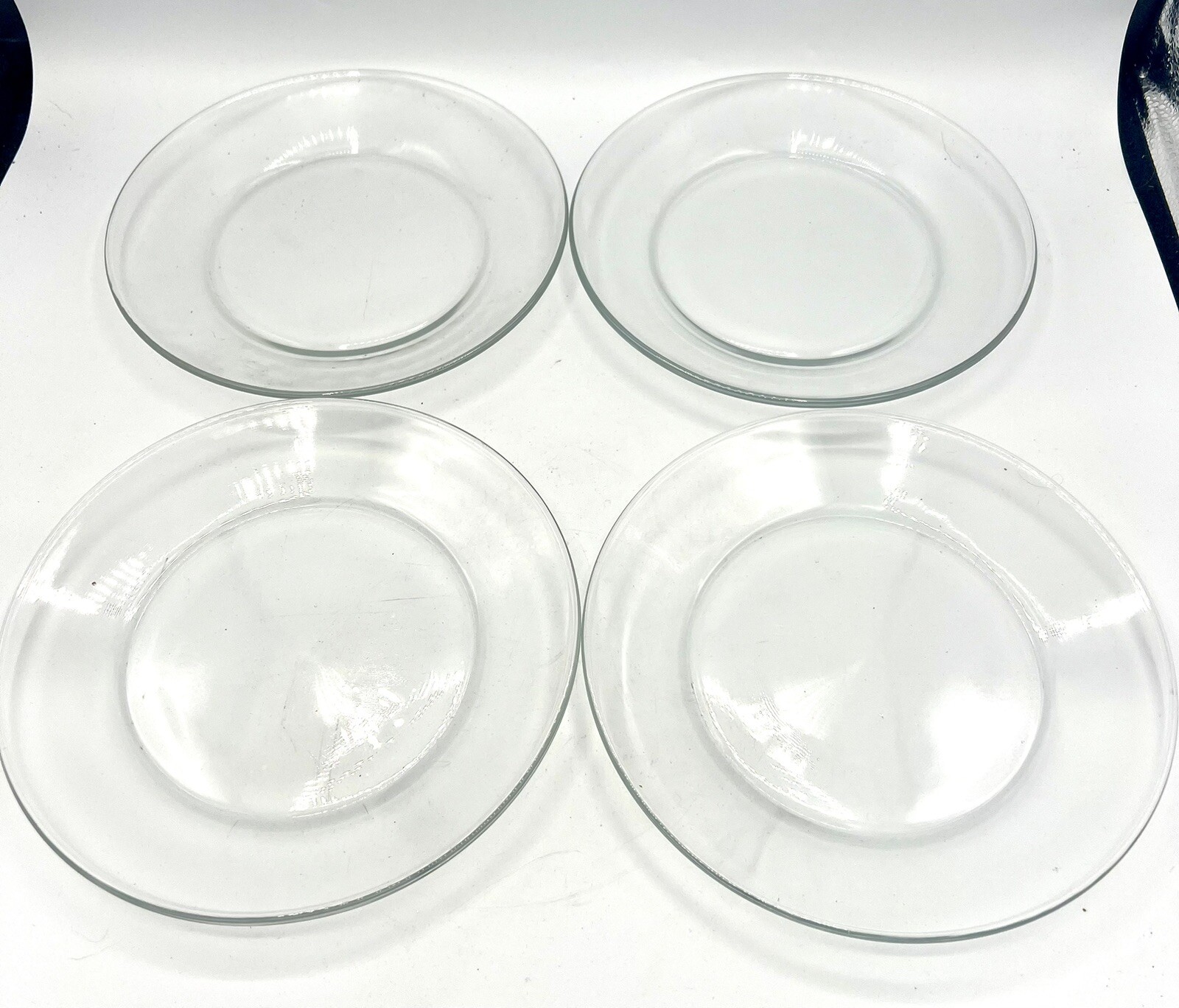 Clear Glass Salad/Dessert Plates Set Of 4 - 7.5