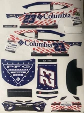Custom 2022 Bubba Wallace #23 Columbia PFG 1/64 Scale NASCAR Peel & Stick Decals