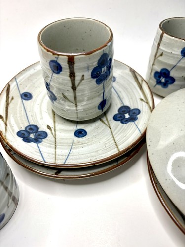 Tazze Sake E Piatti Sm Originali Vintage Firmati Dopoguerra Ispirazione Mingei - Foto 3 di 14