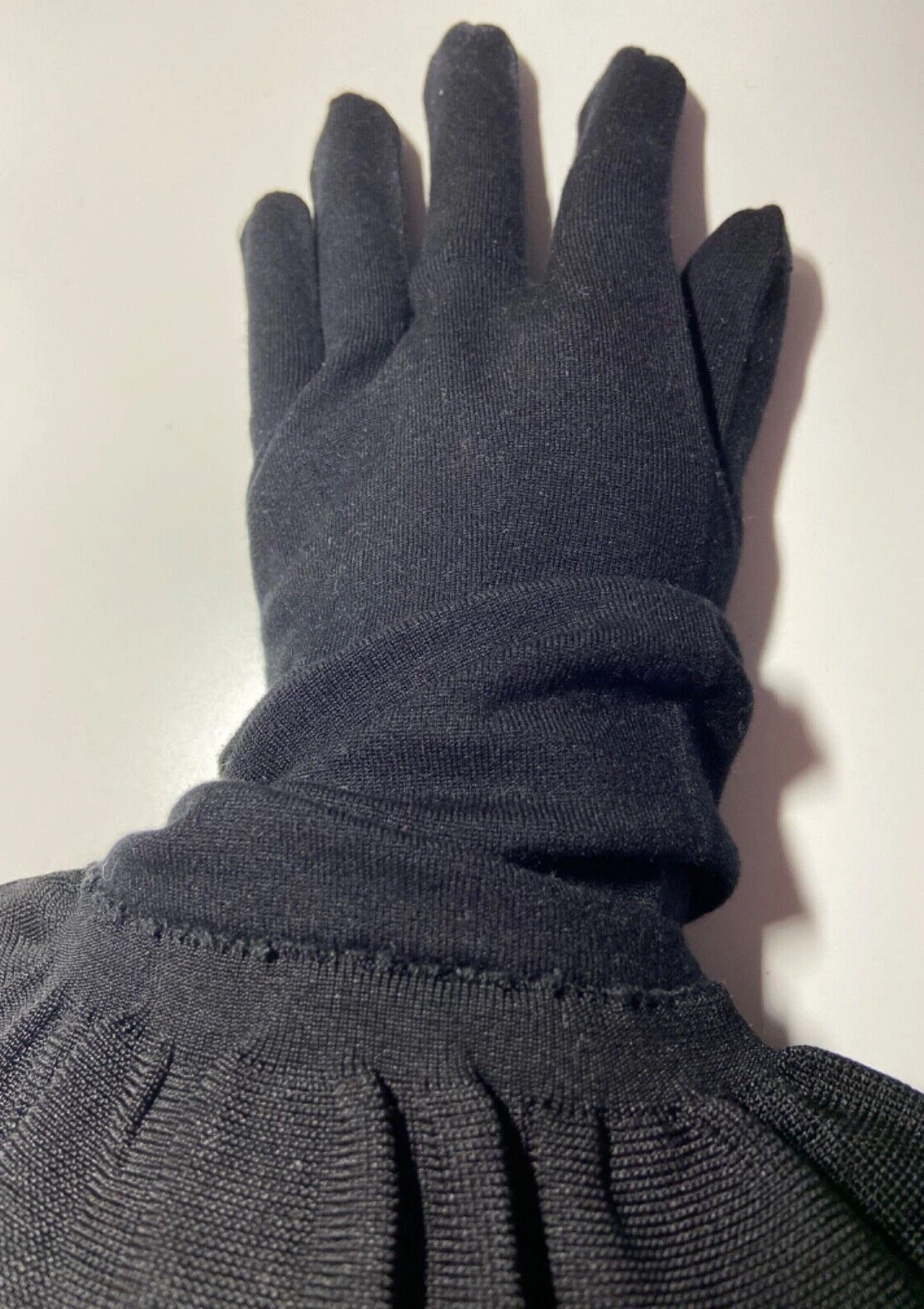 Ralph Lauren Women's Gloves Merino Wool Opera Length Black Label M/L ~ NWT $395