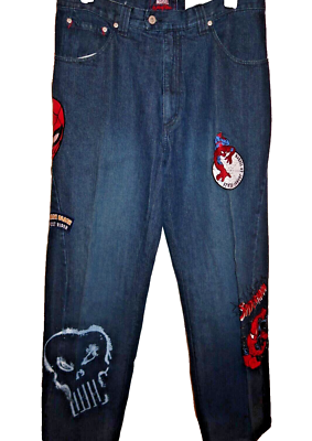 Johnny Blaze Marvel Jeans Wide Leg Baggy Hip Hop Y2K Denim Pants