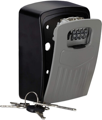Relaxdays Schlüsseltresor 4 Zahlencode Key Safe zur Wandmontage B 10027684