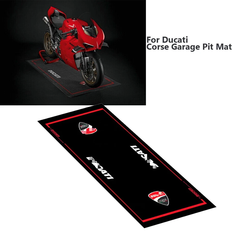 220x80CM Motorcycle Carpet For Ducati Garage Pit Mat Workshop Carpet Floor Mat - Image 4 of 4