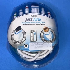 NYKO HD LINK Nintendo Wii Component Audio Video Cable 8 ft Gold Plate Great Cond
