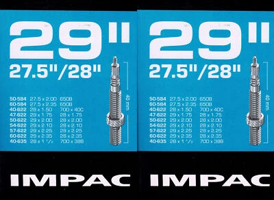 2x Impac 29 Zoll 27,5 " 28 " Schlauch SV Sclaverand Französisches Ventil