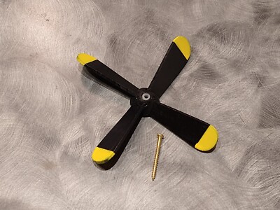 ONE  5.5''  Airplane Whirligig Propeller fully assembled painted  4 BLADE WOOD
