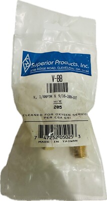 Superior V-88 Equivalent to Western 205 Oxygen Gas Flow Valve 200 psig CGA-022  