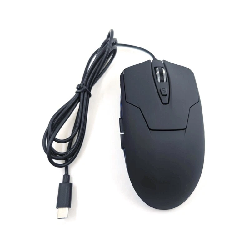 Type C Wired USB C Mice Gaming Mouse Ergonomic Blue RGB Light 2400 DPI 6 Button - Image 3 of 4