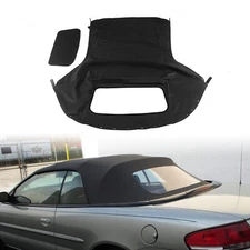 For Chrysler Sebring 1996-2006 Convertible Soft Top & Plastic Window Black