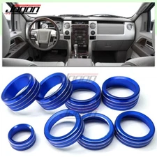 Console AC Radio Switch Ring Knob Cover For Ford F150 SVT Raptor 2009-2014 Blue