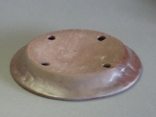 Japanese Bonsai Pot Tokoname REIHO φ8.7"(22cm) Nanban Glazed shallow Round G239 - Picture 3 of 4