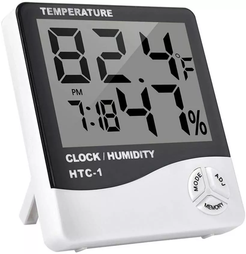 LCD / Digital Wireless Indoor/Outdoor Thermometer Clock Temperature Meter with Transmitter, Size: 150, Black