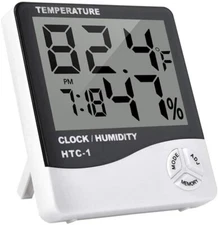 Thermometer Indoor Digital LCD Hygrometer Temperature Humidity Meter Alarm Clock