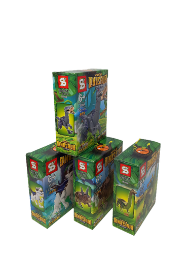 4 Dinosaur Figure and Men T Rex Blocks Fit Le-go Toy Gift 4 BOXES - Picture 4 of 5