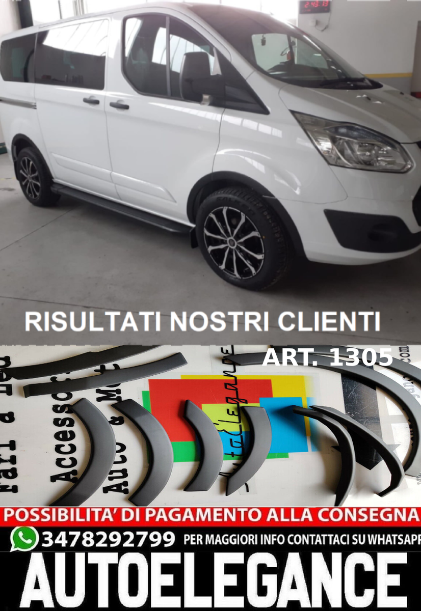 Parafango Anteriore Per Ford Transit E Tourneo Custom 2012-2018 - Paraspruzzi In Plastica Resistente - Foto 10