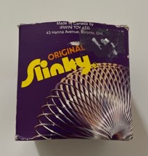 SLINKY Original W/ Box Irwin VTG 1990  s Walking Spring Toy Made in Canada