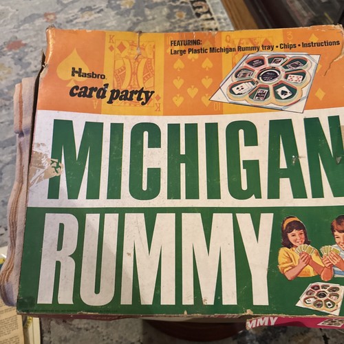 Vintage Michigan Rommé Spielbrett schwarz Klarsichtbrett Karte Party Anleitung - Bild 12 von 17