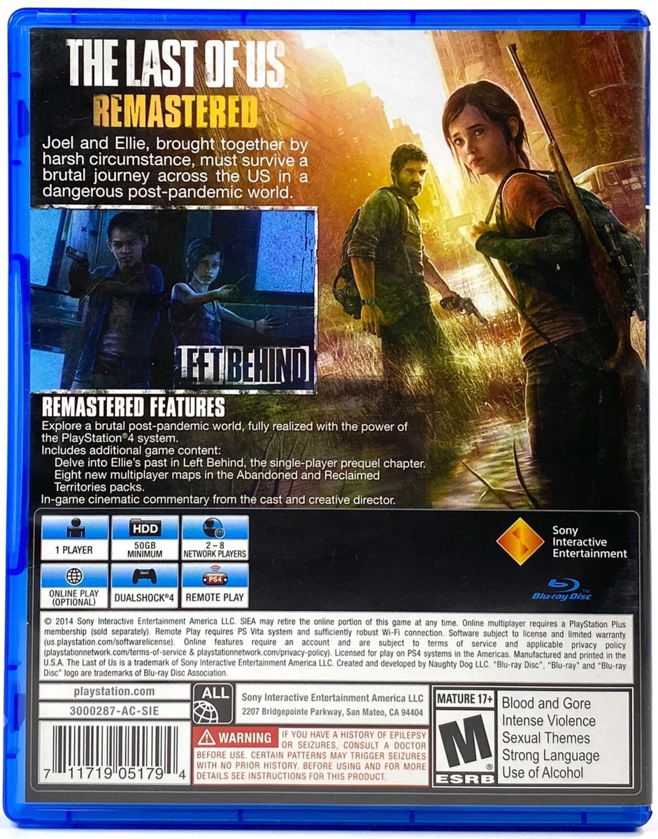 Sony playstation 3000287 last of us remastered ps4 sale