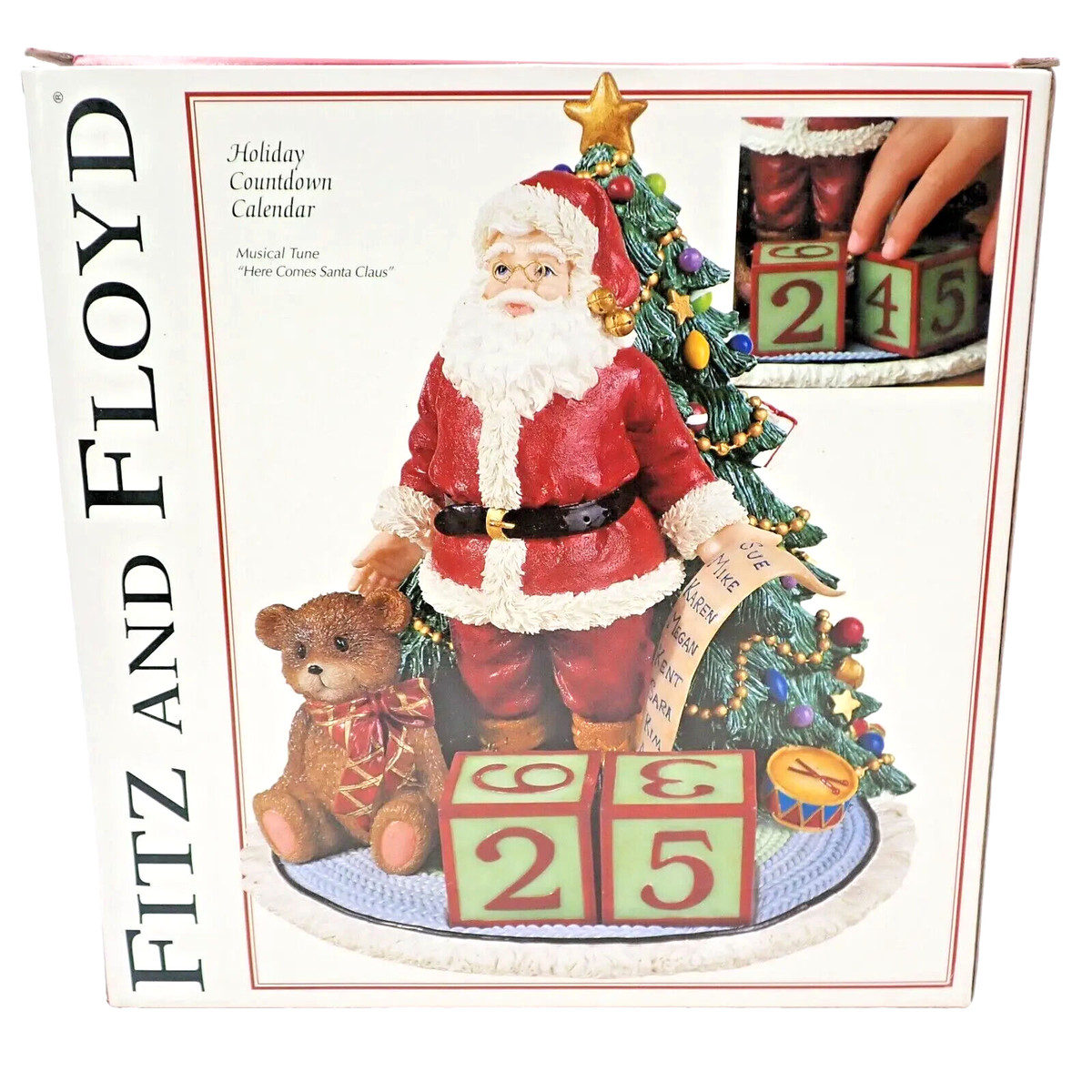 Fitz And Floyd Music Box Christmas Countdown Calendar Here Comes Santa 2003 New | eBay fitz-and-floyd-music-box-christmas-countdown-calendar-here-comes-santa-2003-new-ebay