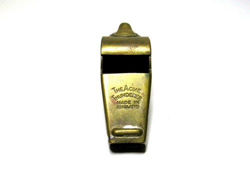 VTG The Acme Thunderer Whistle Made in England Brass Worn Metal Plating - Picture 1 of 5