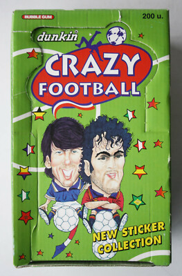 10X VINTAGE DUNKIN CRAZY FOOTBALL STICKER GUM WORLD CUP 98 NEW