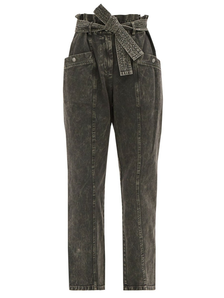 【Travel】★人気★Incised Washing Denim Pants NWT Sea New York Idun Acid Wash Paperbag Denim Pants Jeans
