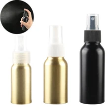 30ml 50ml 100ml Black Gold Aluminium Spray Bottles Cosmetic Container Sprayer
