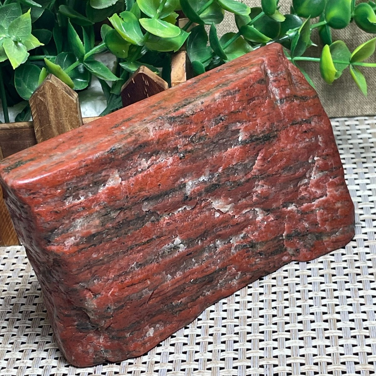 467g raw sesame red stone rock rough Polish original Specimen A39