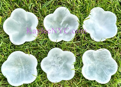 Wholesale 6 PCs Natural Selenite Aka Satin Spar Flower Bowls Crystal 10cm