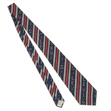Vintage 1970s Levis Men's Necktie by Duron Woven Cotton Red White Blue Stripes