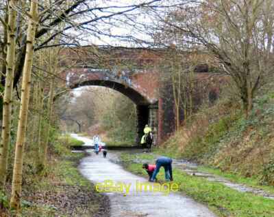Photo 12x8 New Year on the Trans Pennine Trail Hyde A woman with three dog c2017