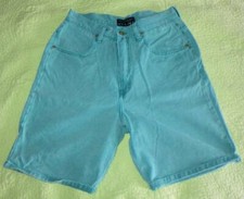 Vintage 80s/90s GREEN Denim Jean SHORTS Ladies Sz 12 Original Owner NY Line Vtg