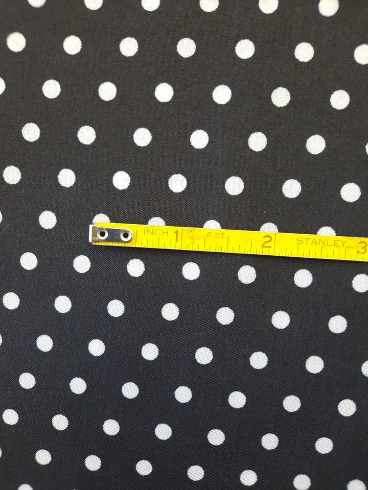 3+ Yards Fabric 45" X 124" Black & White Polka Dots Sewing Crafting - Image 4 of 4