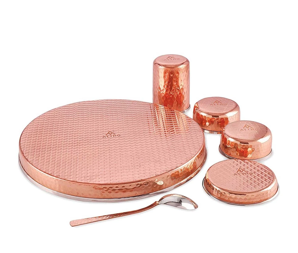 Coppersteel Dinner set Stainless Steel Copper Indian Traditional Dinner Set - Image 4 of 4
