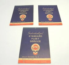 VINTAGE LOT OF 3 STANDARD OIL RPM FLEET SERVICE DAILY RECORD LOG BOOK NO WRITING