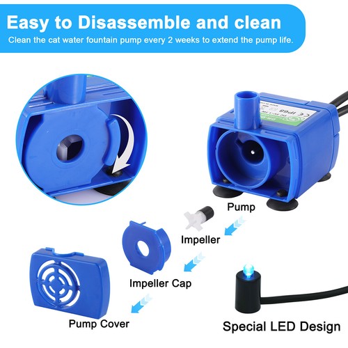 Pet Cat Water Fountain Pump for Cat Water Dispenser Replacement Pump Accessory - Picture 4 of 15