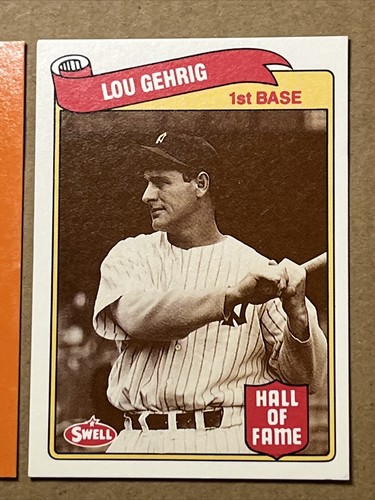 Lou Gehrig 1987 Green Series & Orange All Time Greats & 1989 Swell Hall Of Fame - Picture 4 of 8