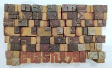 55 Pieces Mix Letterpress Wood/Wooden Hand-Carved Matrices for Type English